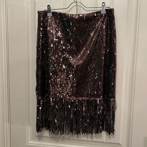 NWT Bronze sequined show-stopping skirt L
